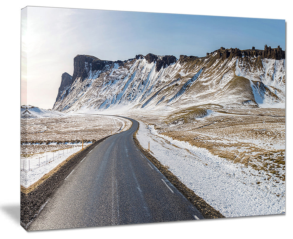 "Range Road in Winter Mountains" Landscape Wall Art, 40"x30"