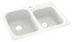 Swan 33x22x9 Solid Surface Kitchen Sink, 1-Hole, Tahiti White
