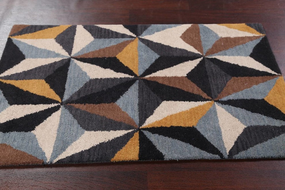 Cubic Design Hand Tufted Indian Oushak Oriental 100% Wool Area Rug, 5x8'