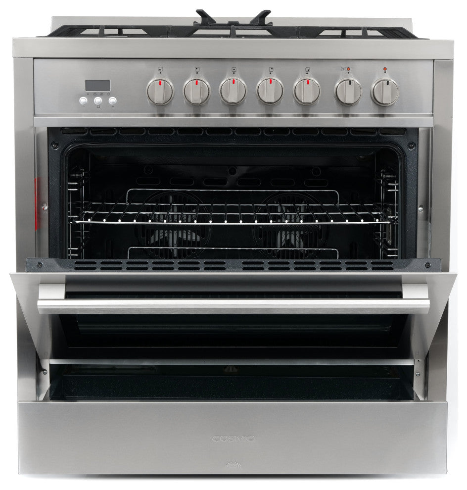 Cosmo Modern Dual-Fuel Range Convection Oven Pro Style High Powered
