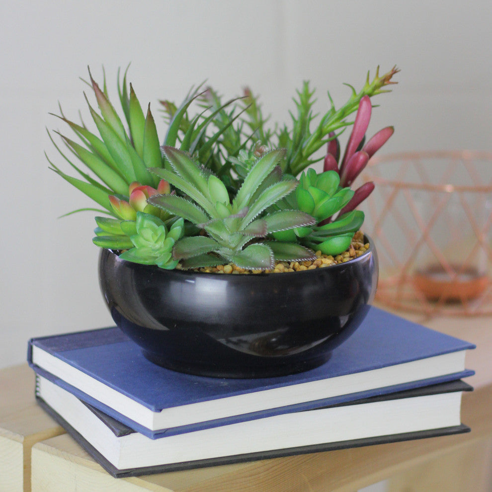 46.75" Artificial Plant Arrangement in Round Black Container