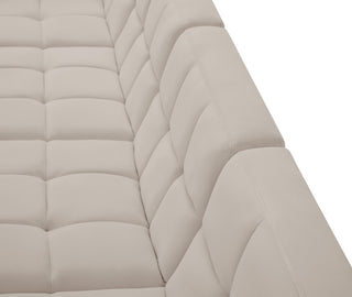 Relax Velvet Upholstered 5-Piece L-Shaped Modular Sectional, Cream
