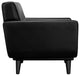 Modern Black Engage 3 Piece Leather Living Room Set