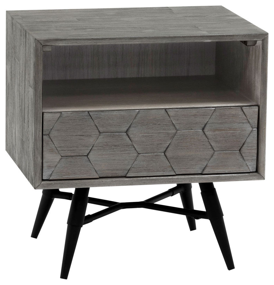 Makena 3 Piece Queen Bedroom Set in Grey Acacia Wood