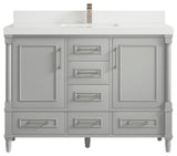 Aberdeen 48 Single Sink Bath Vanity in Coventry Gray 2" White Quartz