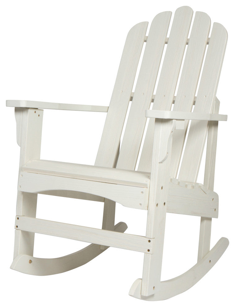 Shine Company Marina II Porch Rocker With Hydro-Tex Finish, Eggshell White