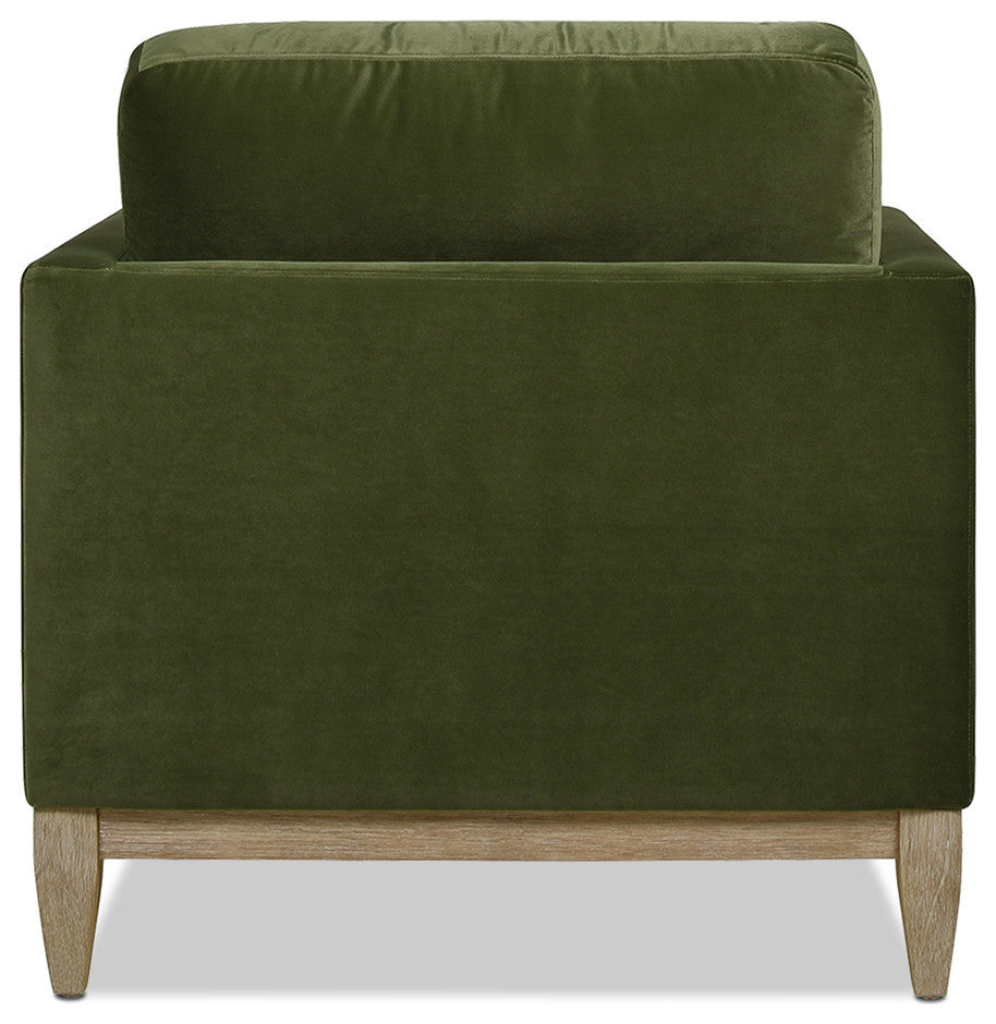 Knox 65" Modern Velvet Upholstered Chaise Lounge Chair, Olive Green