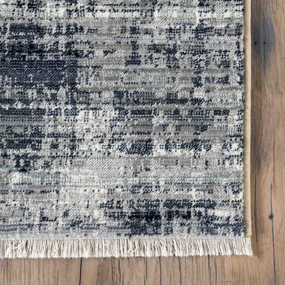Nuloom Vanita Transitional Southwestern Fringe Area Rug, Navy 6'7"x10'2"