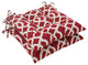 New Geo Red Wrought Iron Seat Cushion, Set of 2