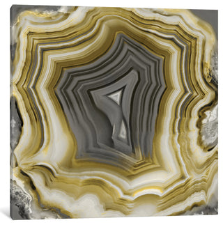 "Agate In Gold & Grey II" by Danielle Carson, Canvas Print, 12"x12"