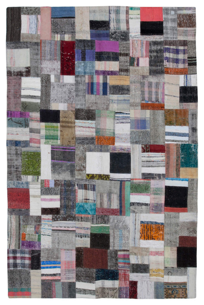 Rug N Carpet - Handmade Anatolian 6' 7'' x 9' 11'' Vintage Patchwork Kilim Rug