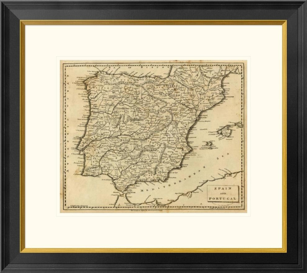 "Spain, Portugal, 1812" Framed Digital Print by Aaron Arrowsmith, 26x23"