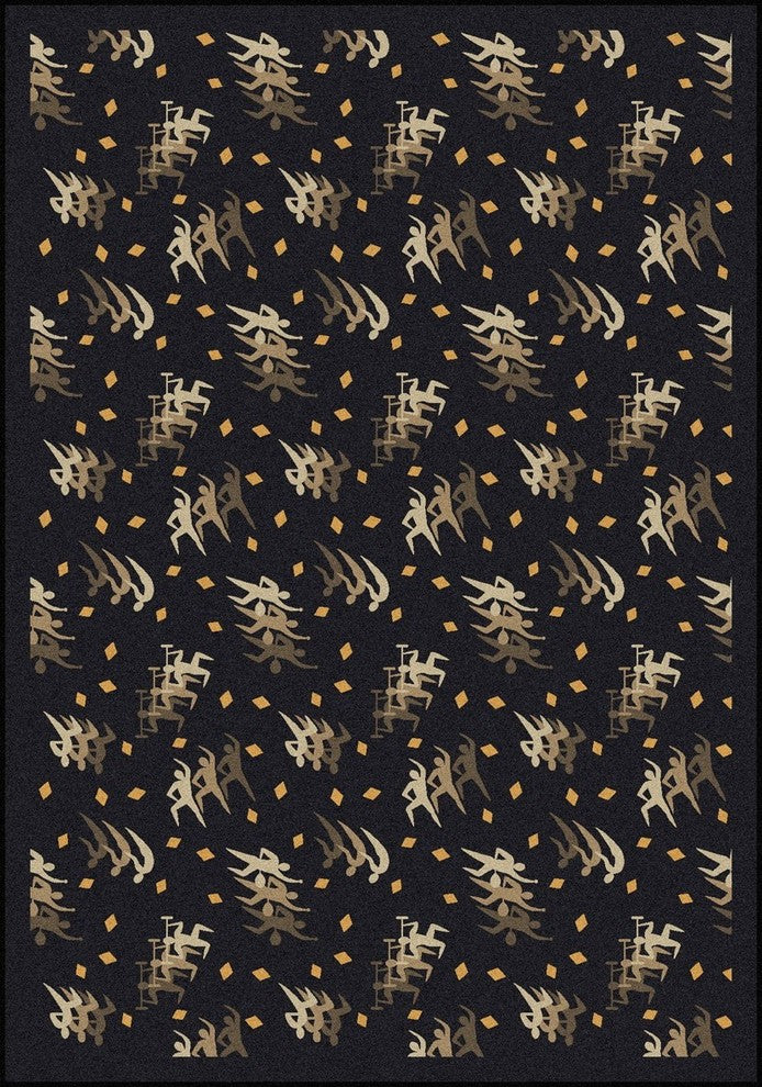 Games People Play Rug, Charcoal, 5'4"x7'8"