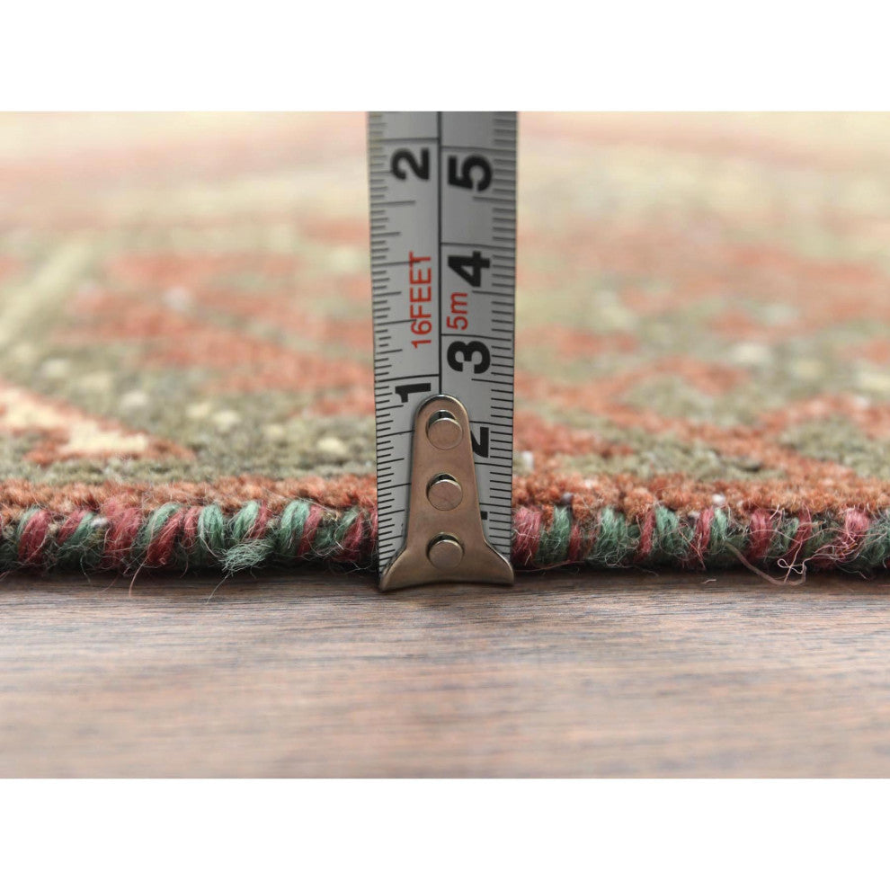 Umber Brown Vintage Persian Baluch Worn Wool Hand Knotted Oriental Rug 3'x5'5"