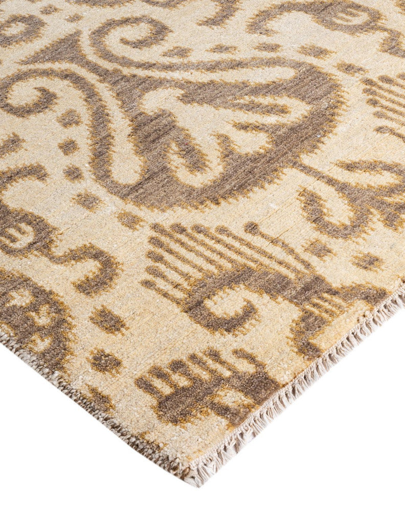 Ikat, One-of-a-Kind Hand-Knotted Area Rug - Beige, 8' 3" x 10' 2"