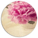 Peony Flowers In Vase On Table, Floral Disc Metal Wall Art, 36"
