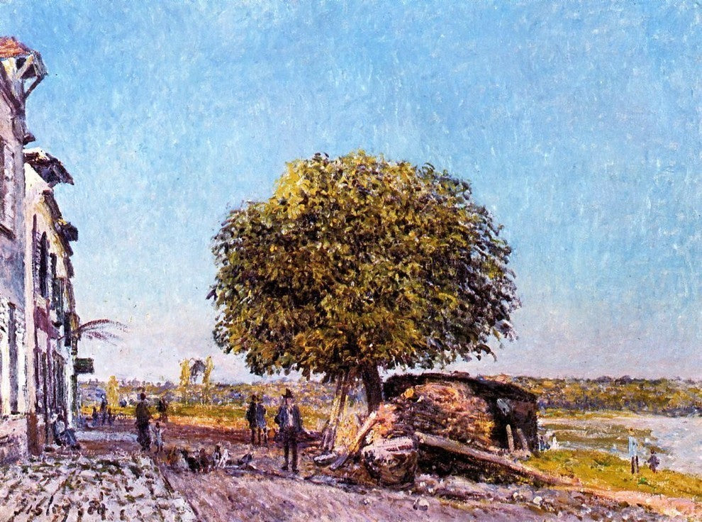 Alfred Sisley Chestnut Tree at SaintMammes Premium Canvas Print