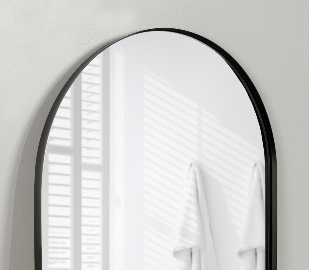 Rollo Capsule Framed Wall Mirror, Black 20x30
