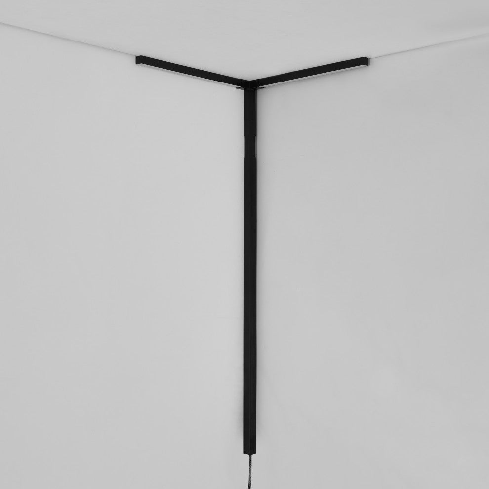 2-Light Modern Minimalist Iron Integrated Plug-In LED Sconce for Ceiling Corner