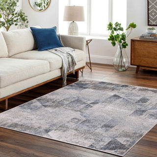 High-Low Wyatt Gray/Blue Rug, Gray, 10'x14'