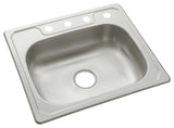 Sterling Middleton Single Bowl 4-Hole Drop-in Kitchen Sink, Stainless Steel