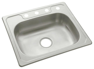 Sterling Middleton Single Bowl 4-Hole Drop-in Kitchen Sink, Stainless Steel