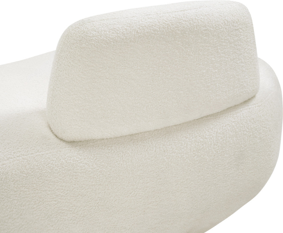 Argyle Upholstered Chaise/Loveseat, Cream, Teddy Fabric