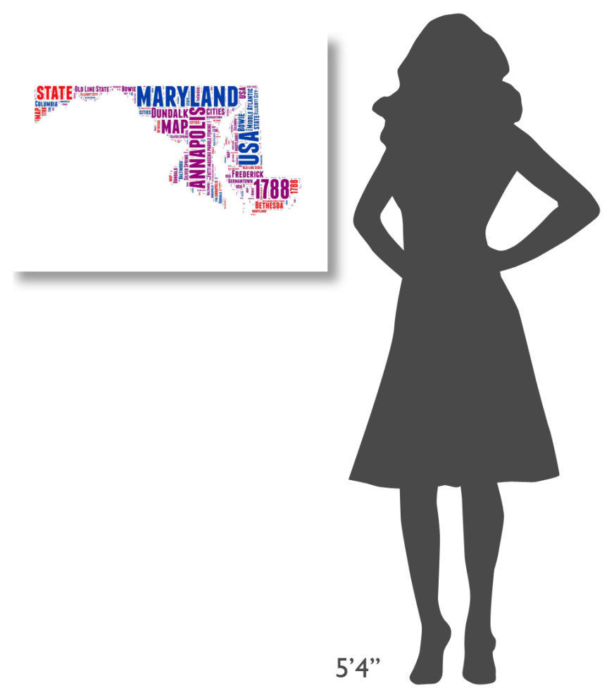 "Maryland Word Cloud Map" Fine Art Print