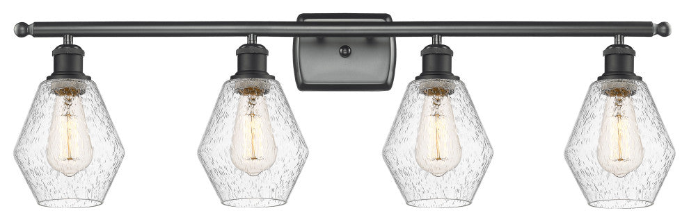 Innovations 516-4W-BK-G654-6 4-Light Bath Vanity Light, Matte Black