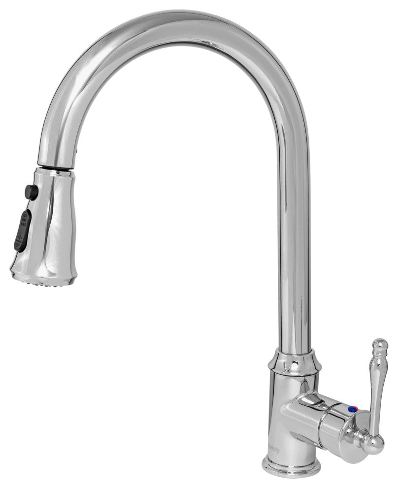 Pull Down Sprayer Kitchen Faucet Chrome High Arc Kitchen Faucets, Chrome