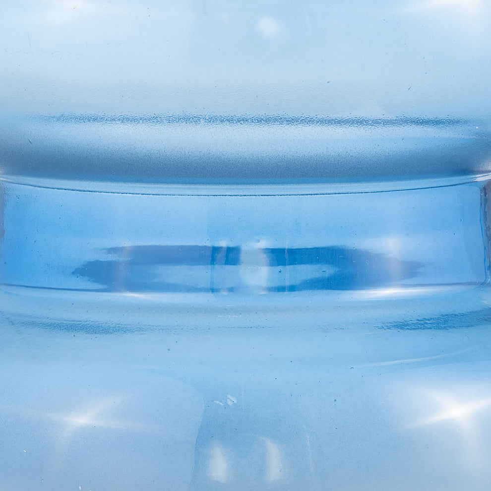 Glass, 17"H Accordion Vase, Blue