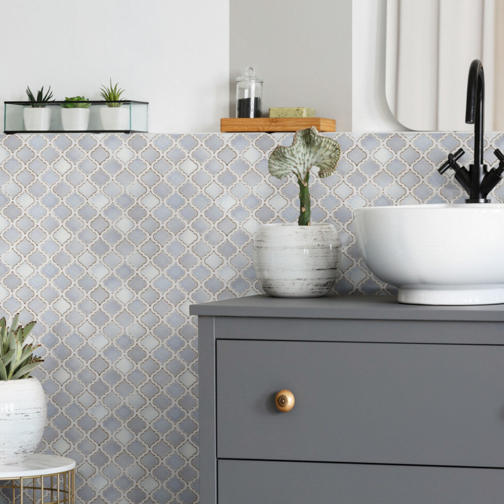 Hudson Tangier Mosaic Floor and Wall Tile, Grey Eye