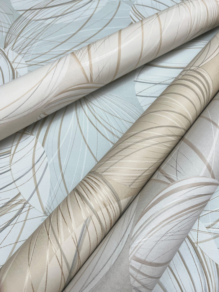 Taupe Floating Lanterns Wallpaper