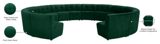Limitless Velvet Upholstered 14-Piece Modular Sectional, Green