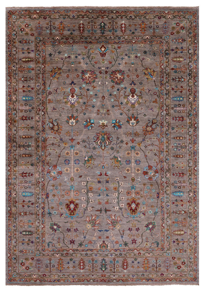 Persian Tabriz Hand Knotted Wool Rug 7' 0" X 10' 0" - Q12482