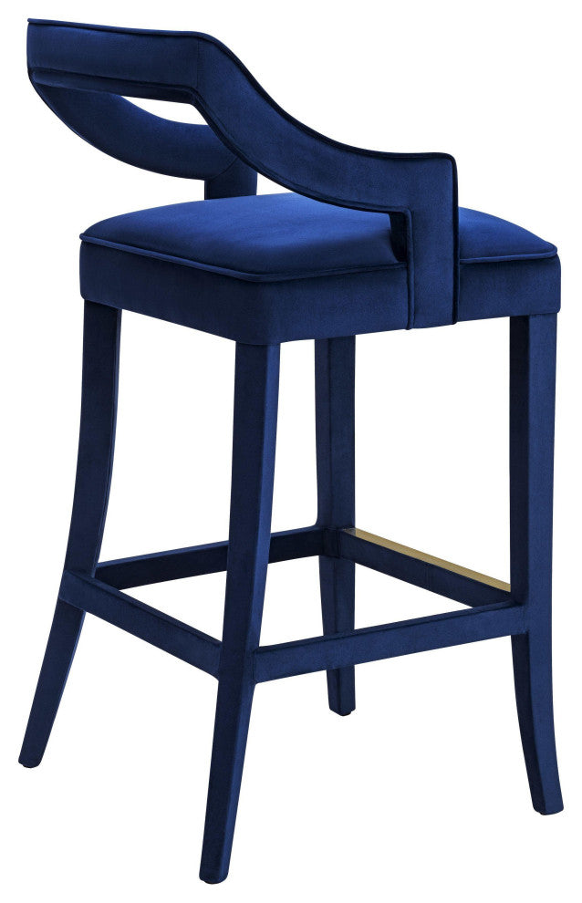 TOV Furniture Tiffany Navy Velvet Counter Stool