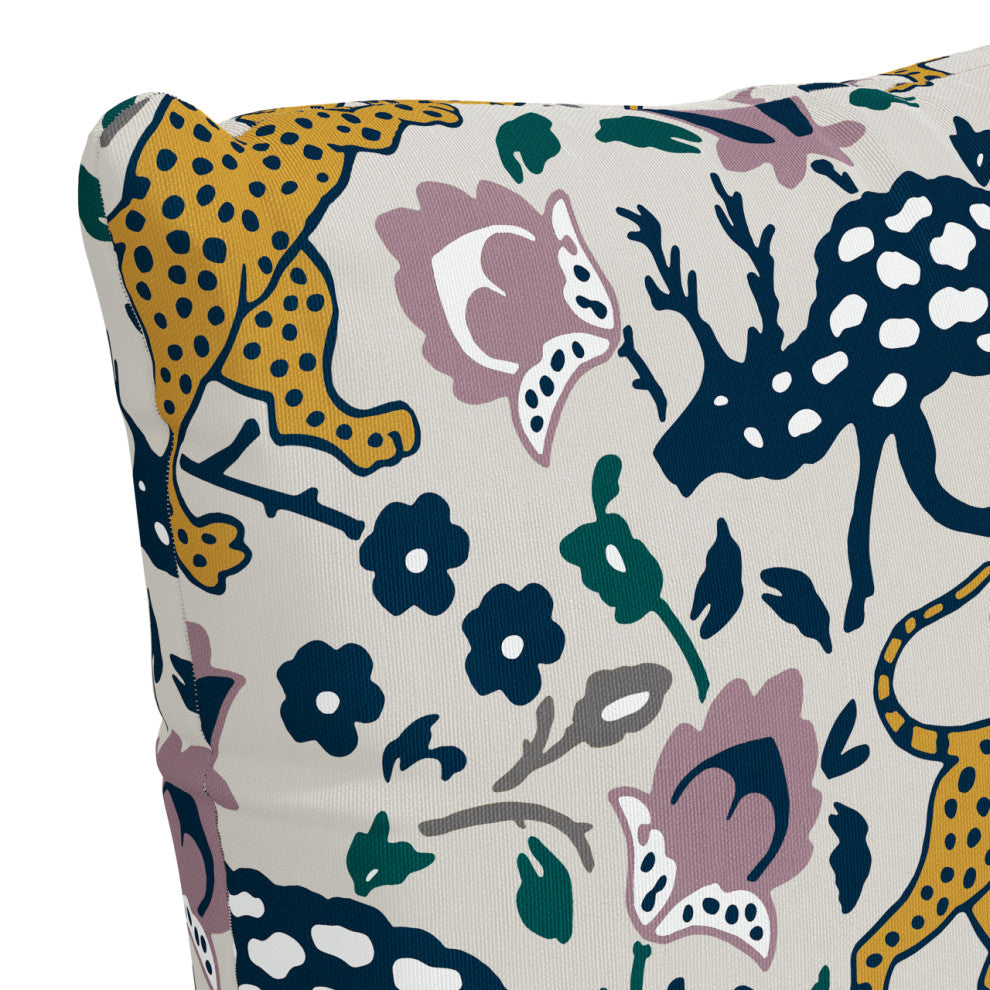 18" Outdoor Pillow Polyester Insert, Leopard Mustard Plum