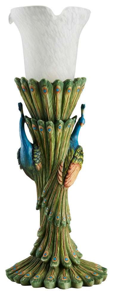Victorian Peacock Torchiere Table Lamp