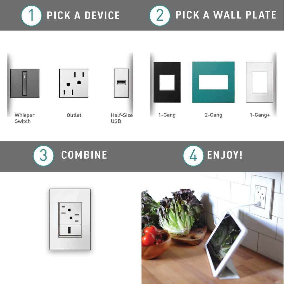 Adorne 6-Gang Wall Plate, Plum