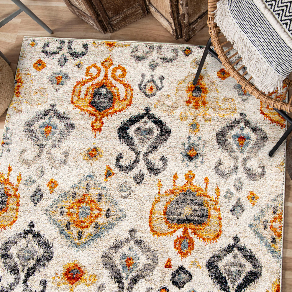 Orian Gemstone Jubilee Beige Area Rug 5'3" x 7'6"