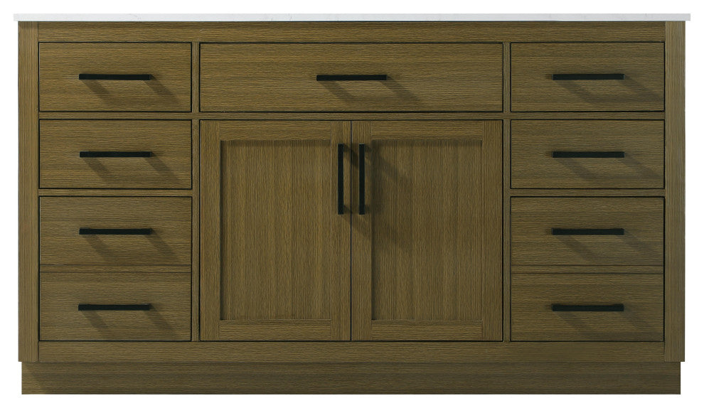 Home Living 60" Single Bathroom Vanity, Chestnut Brown