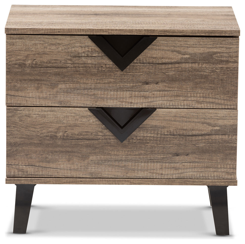 Swanson Modern and Contemporary Light Brown Wood 2-Drawer Nightstand