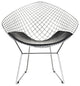Diamond Lounge Chair- Chromed Steel Wire Frame Lounge Arm Chair