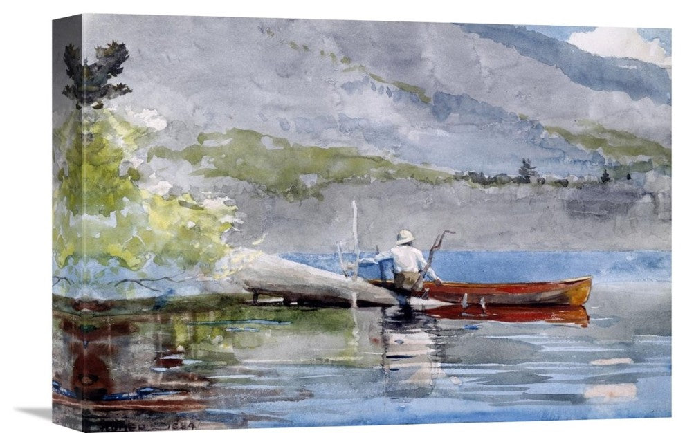 "The Red Canoe" Stretched Canvas Giclee by Winslow Homer, 16"x11"