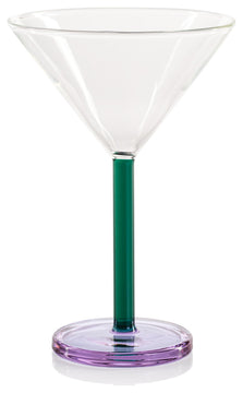 Vireo 4-Piece Martini Glass Set, Teal & Lilac
