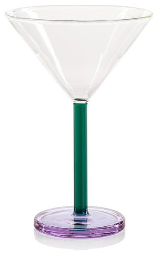 Vireo 4-Piece Martini Glass Set, Teal & Lilac