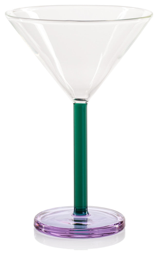 Vireo 4-Piece Martini Glass Set, Teal & Lilac