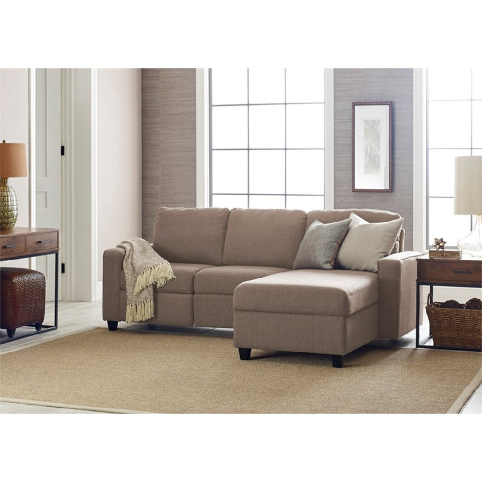 Serta at Home Palisades Right Facing Reclining Sectional in Beige