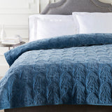 Surya Vienna Slate Twin Quilt 68"W X 86"L