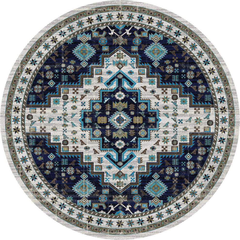 Persian Version, Blue, 8' Round